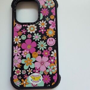 Casetify Floral Smiley Phone Case - Black and Multicolor